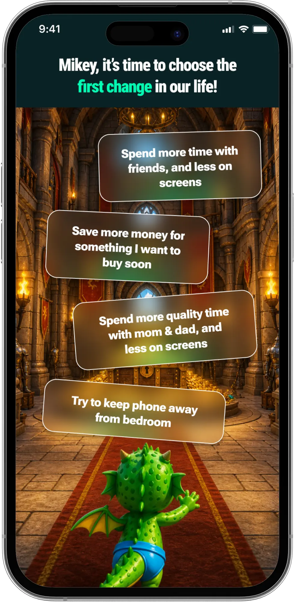 Joystie gamification screen